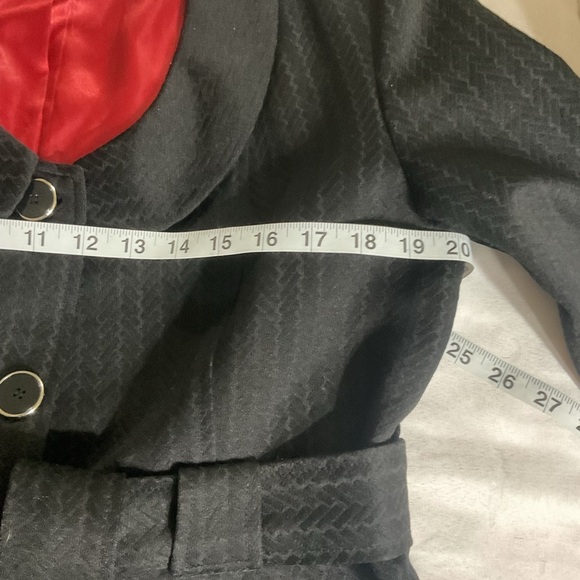 Tulle Anthropologie Small Black Jacket Womens Chic Demure Fitted Blazer Fall Red - Picture 5 of 16